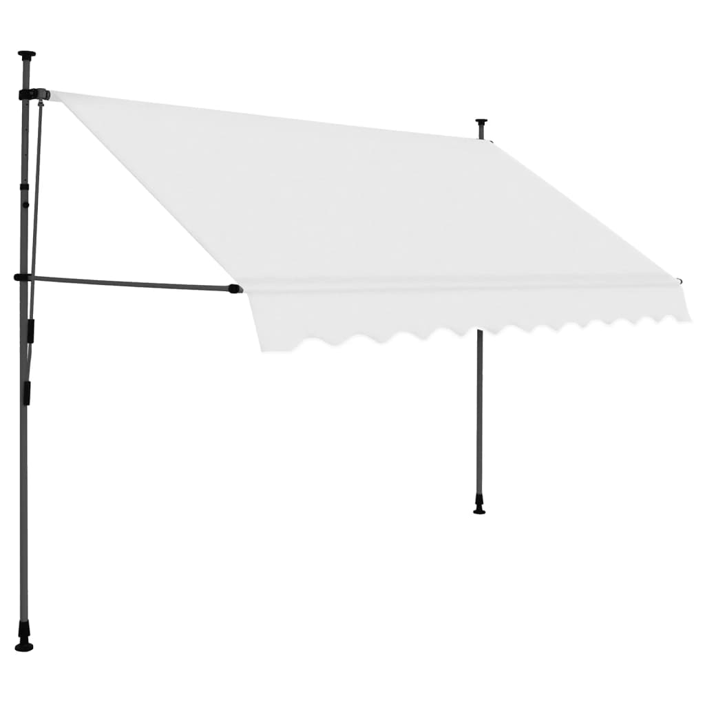 Manual retractable awning with LED 300 cm Cream