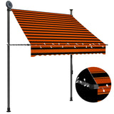 Einziehbare manuelle Markise mit LED 150 cm Orange und Braun