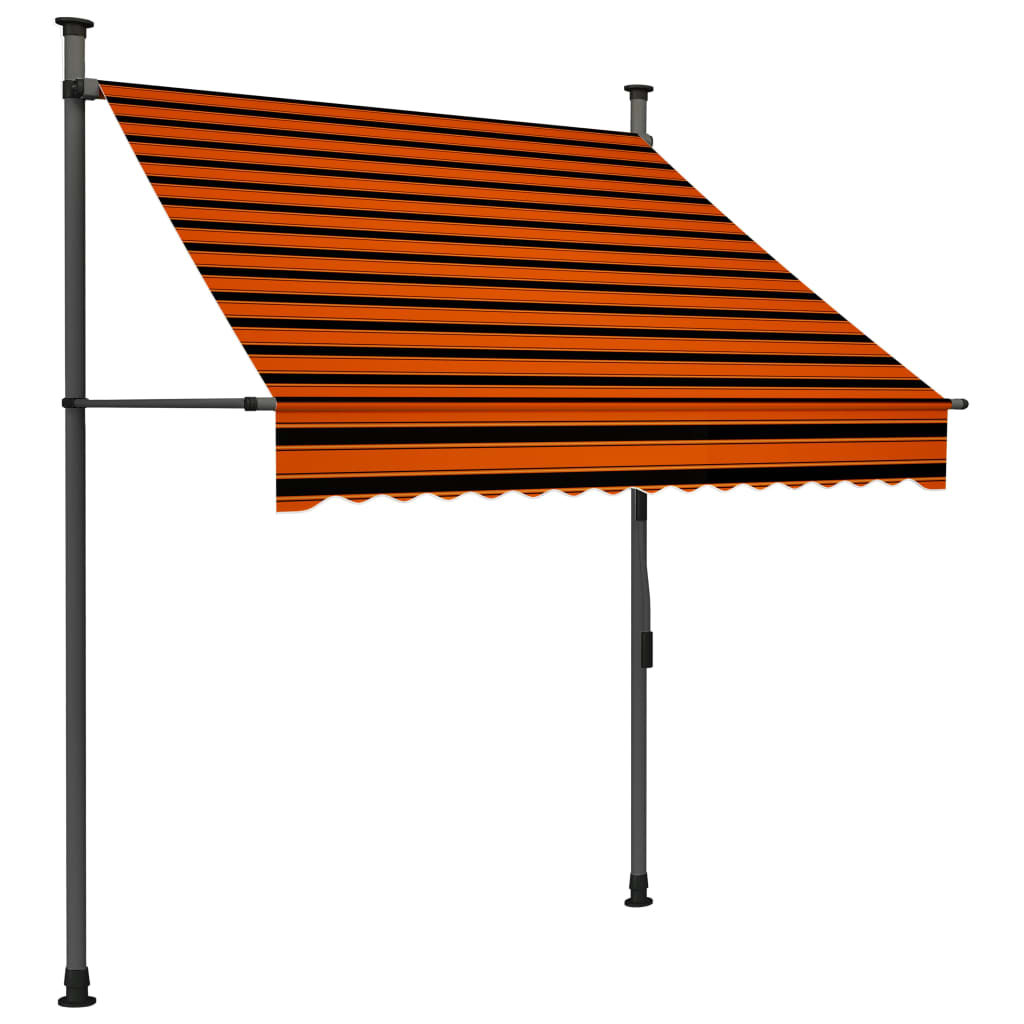 Einziehbare manuelle Markise mit LED 150 cm Orange und Braun