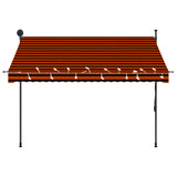 Manual retractable awning with LED 250 cm Orange and brown