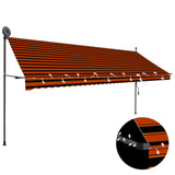 Einziehbare manuelle Markise mit LED 400 cm Orange und Braun