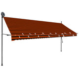 Einziehbare manuelle Markise mit LED 400 cm Orange und Braun