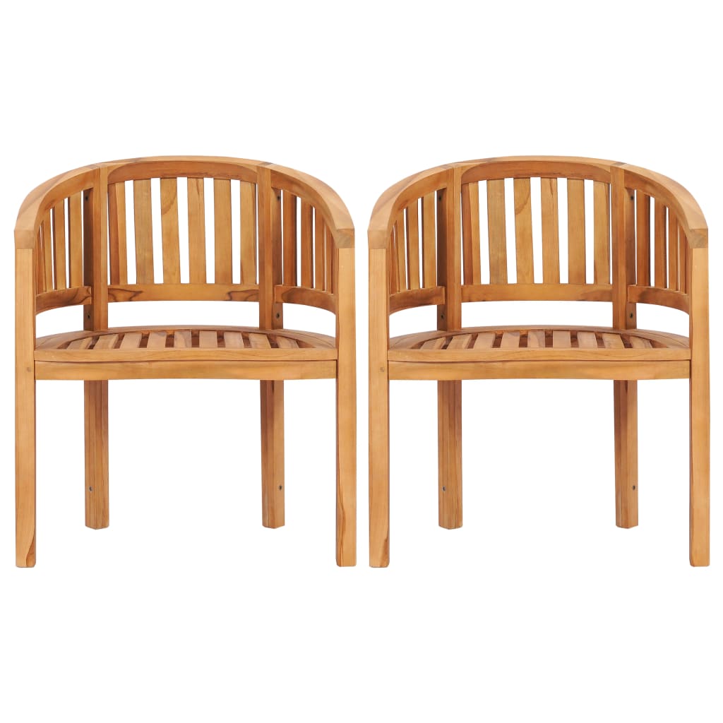 Chaises en forme de banane lot de 2 Bois de teck solide