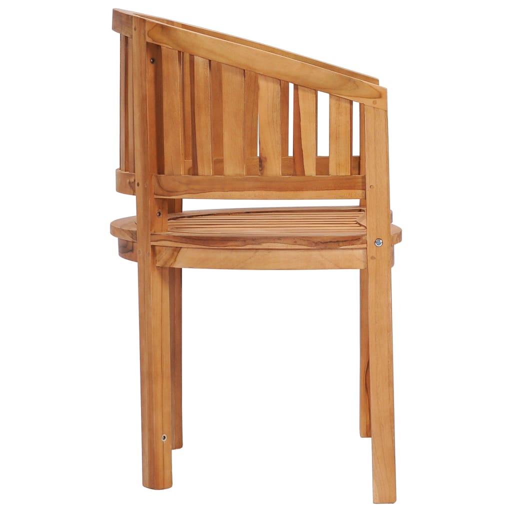 Chaises en forme de banane lot de 2 Bois de teck solide