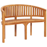 Banc de jardin en forme de banane 120 cm Teck solide