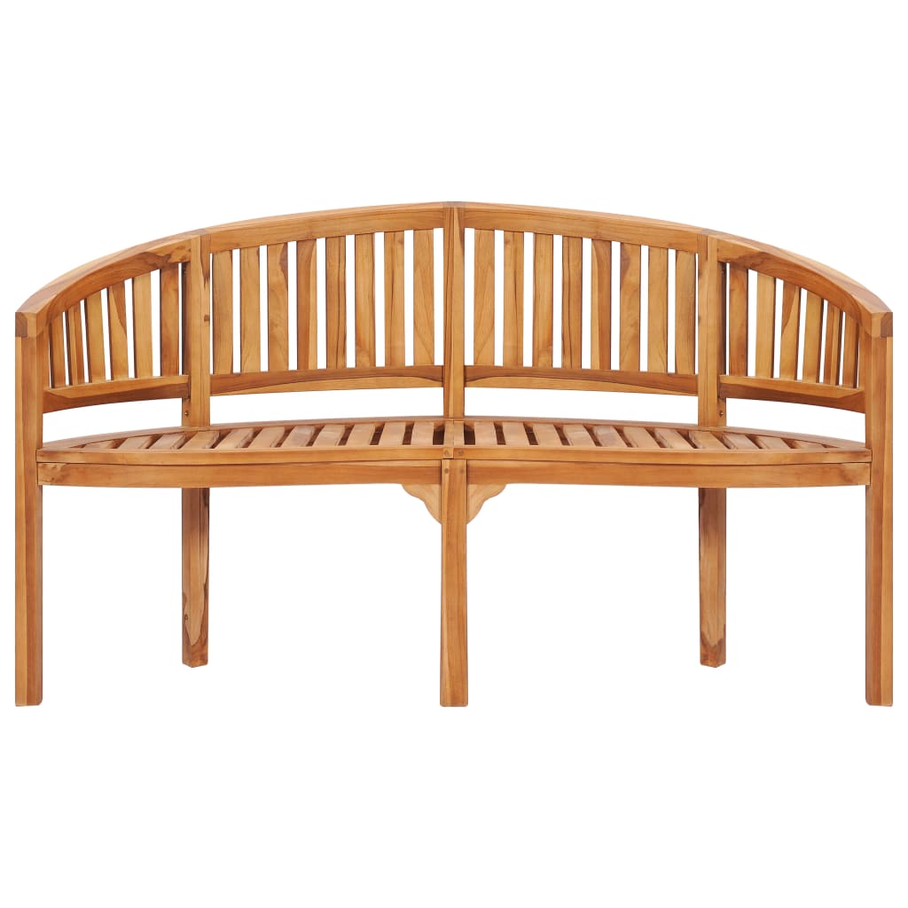 Banc de jardin en forme de banane 151 cm Teck solide