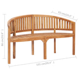 Banc de jardin en forme de banane 151 cm Teck solide