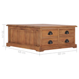 Table basse 68x68x30 cm Bois de teck solide