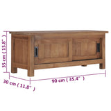 Meuble TV 90x30x35 cm Bois de teck massif