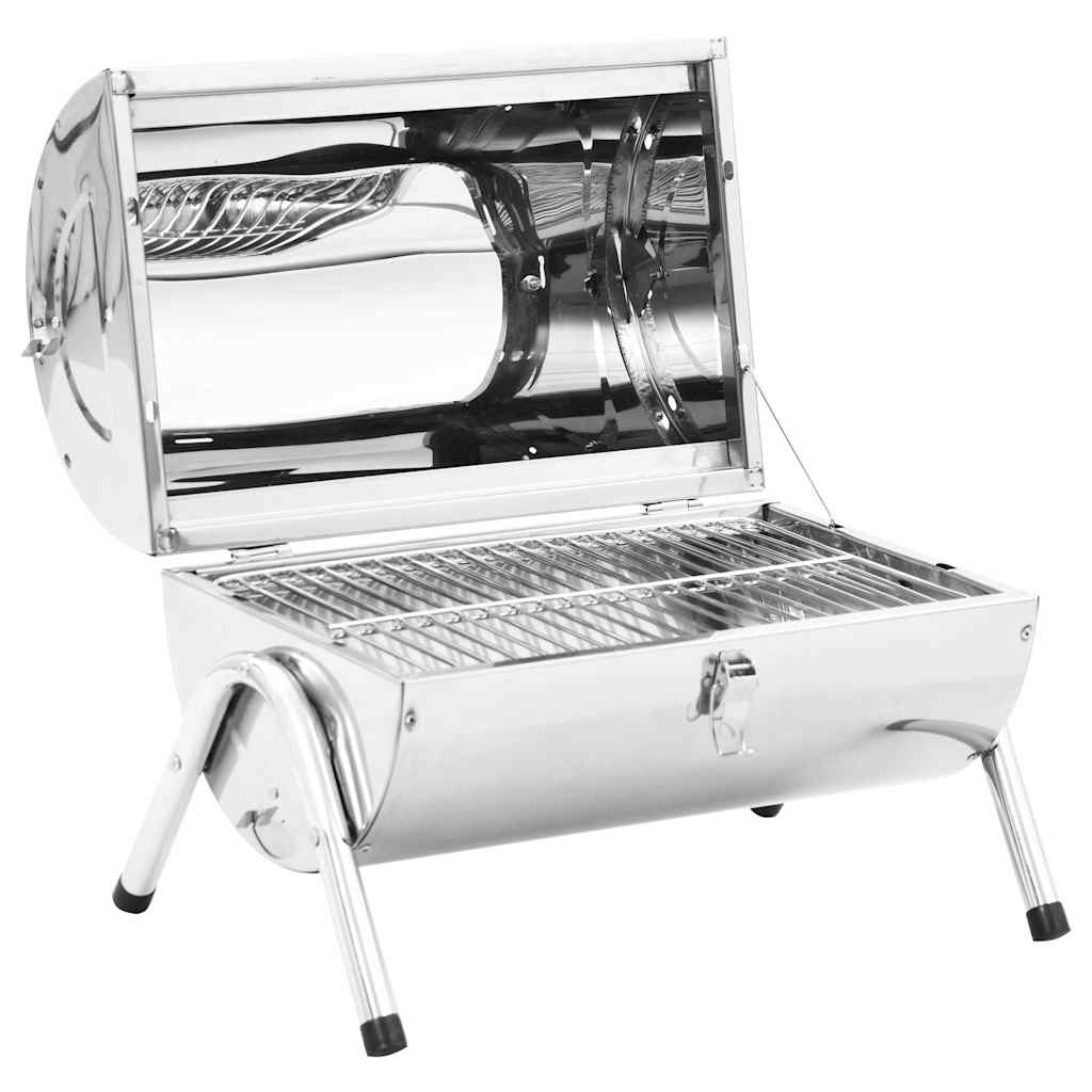 Barbecue au charbon portable Acier inoxydable Grilles doubles