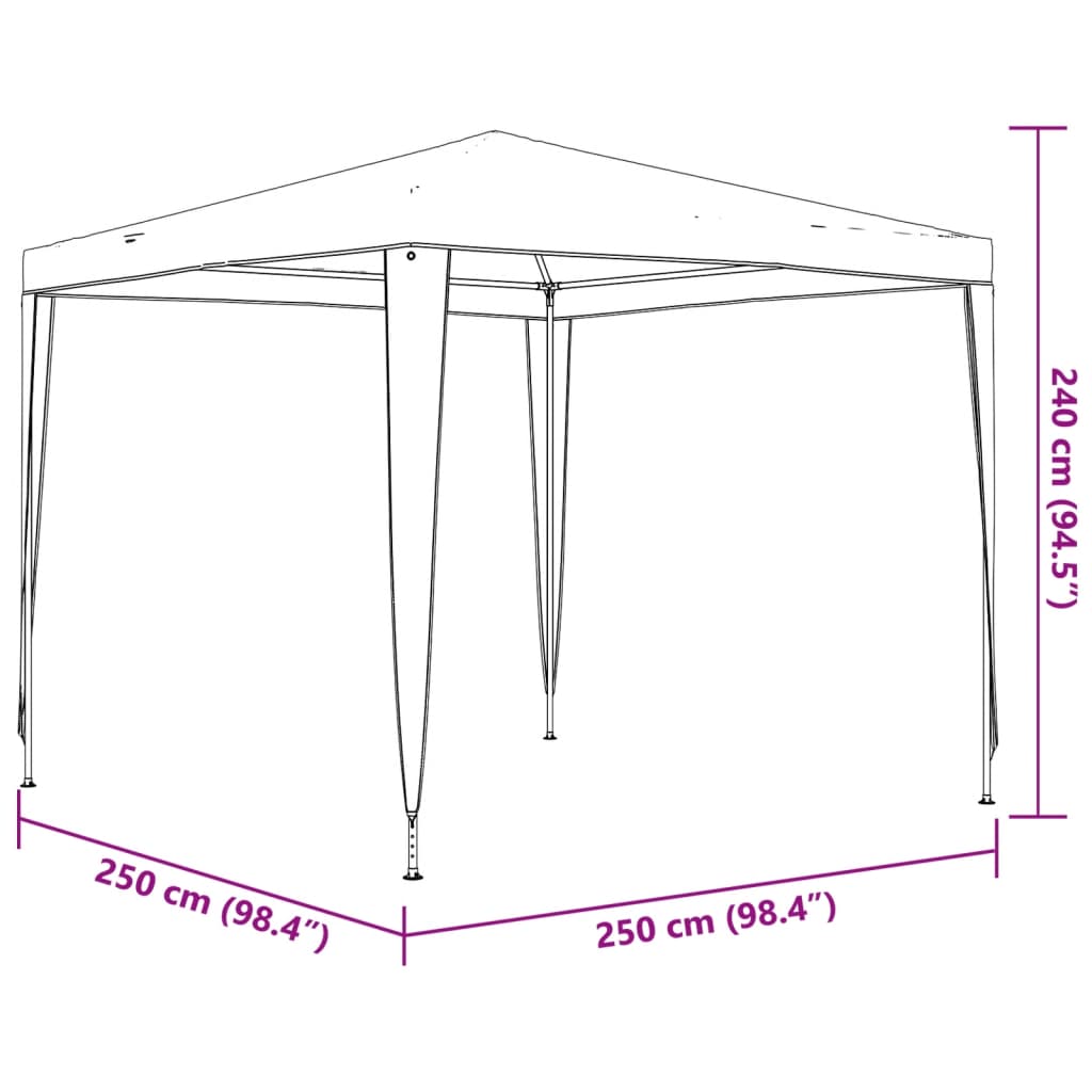 Tente de réception 2,5x2,5 m Blanc