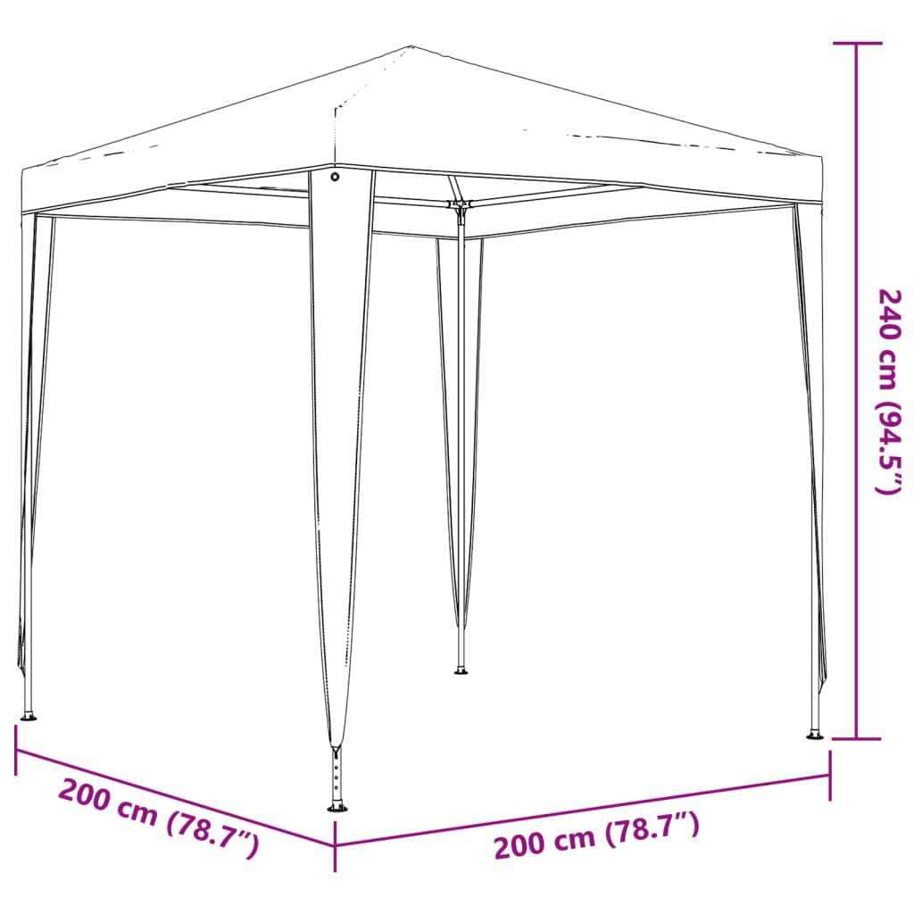 Tente de réception 2x2 m bleu