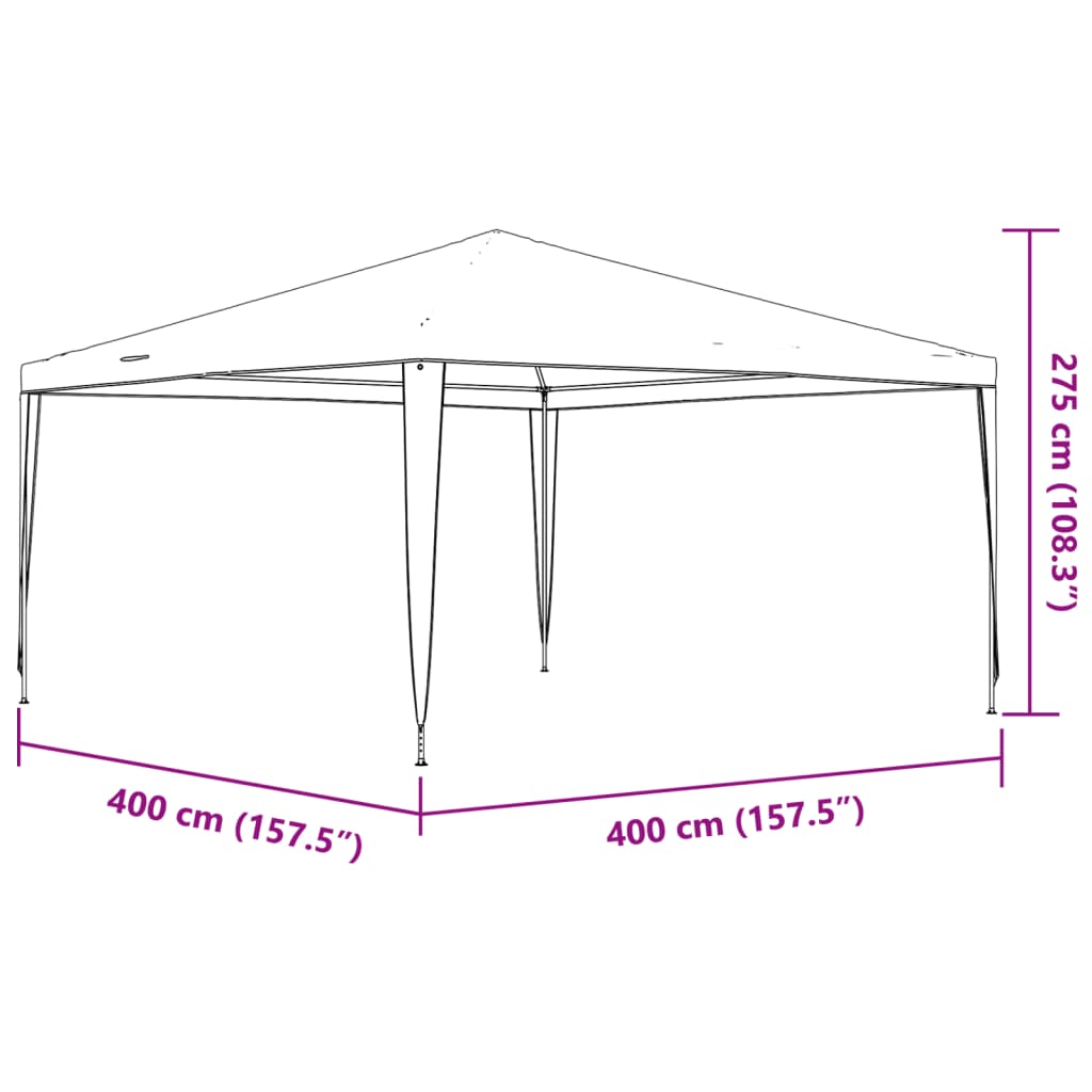 4x4 m blue reception tent