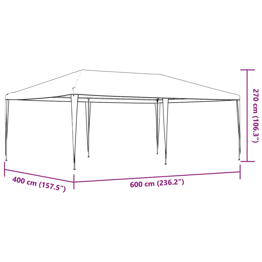 Professionelles Empfangszelt 4x6 m Anthrazit 90 g/m²