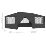 Reception tent and side walls 4x6 m Anthracite 90 g/m²