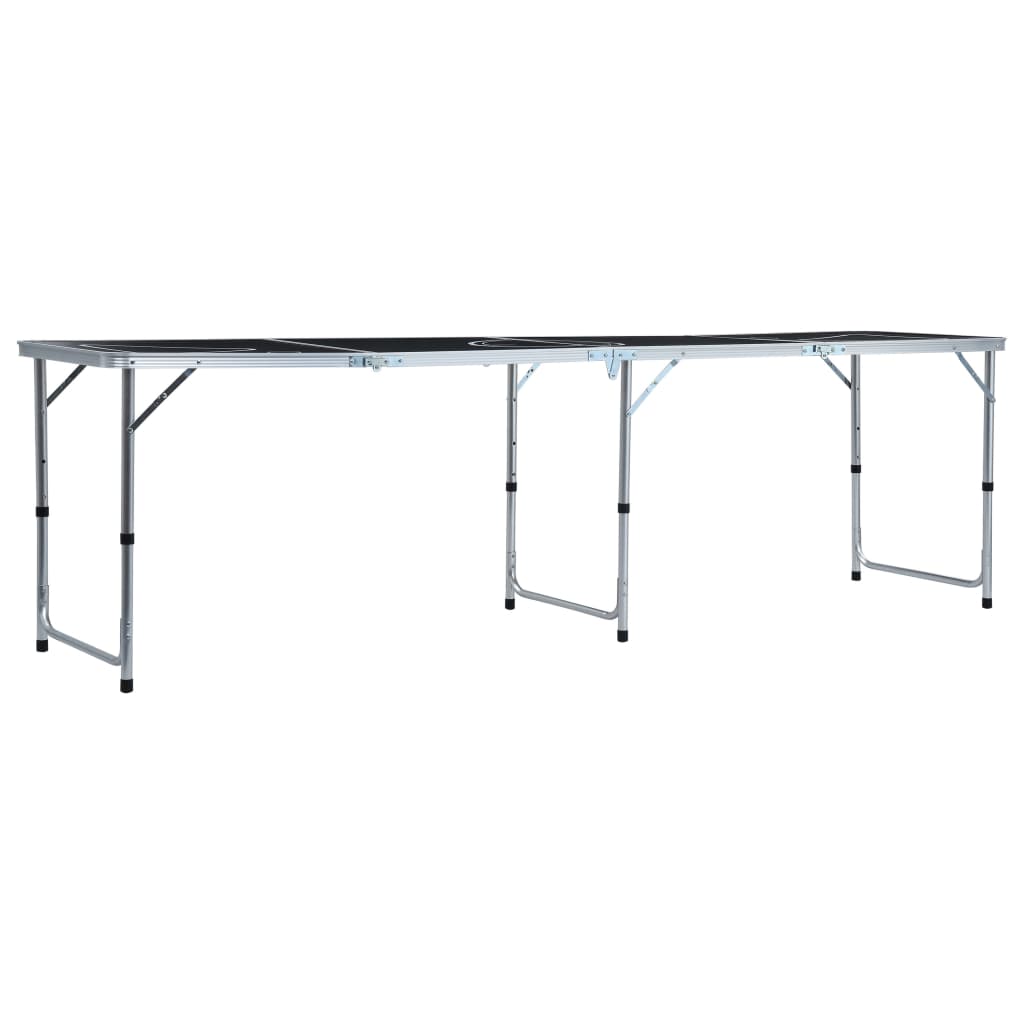 Table de bière-pong pliable 240 cm Noir