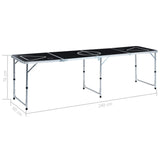 Table de bière-pong pliable 240 cm Noir