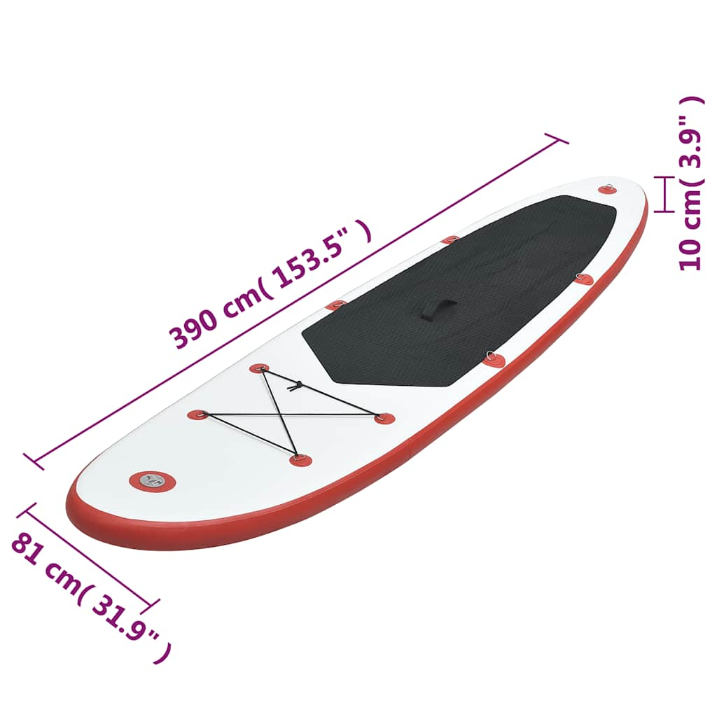 Red and White Inflatable SUP Board Set