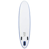 Blue and white inflatable SUP board set