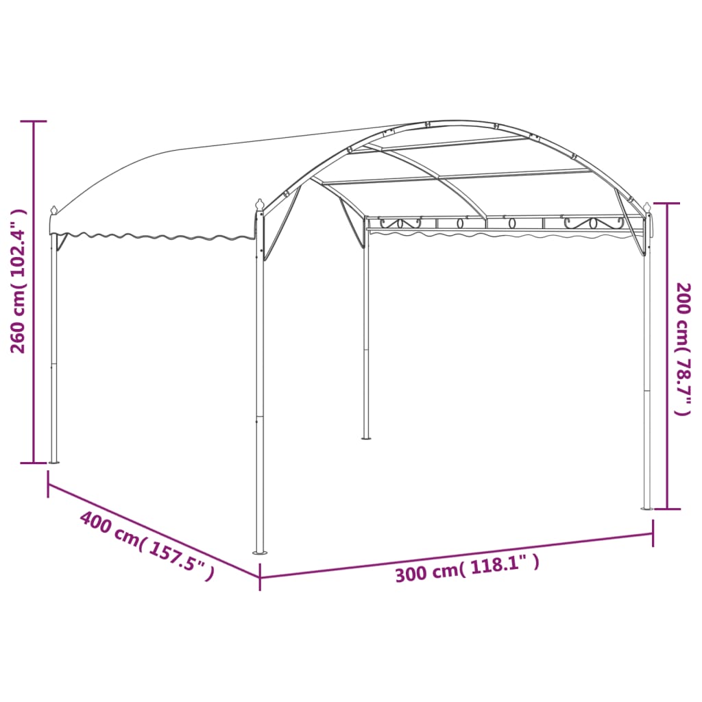 Auvent de parasol 3 x 4 m Anthracite