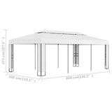 Tonnelle avec toit double 3x6 m Blanc