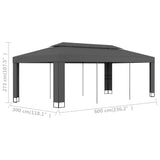 Tonnelle avec toit double 3x6 m Anthracite