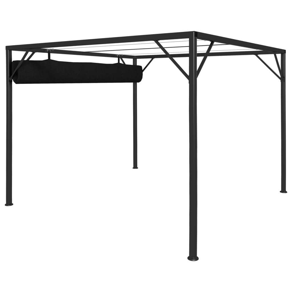 Chapiteau de jardin avec auvent rétractable 3x3 m Anthracite