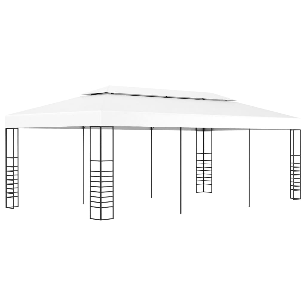 Tonnelle de jardin 6 x 3 m Blanc