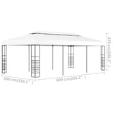 Tonnelle de jardin 6 x 3 m Blanc