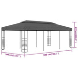 Tonnelle de jardin 3 x 6 m Anthracite