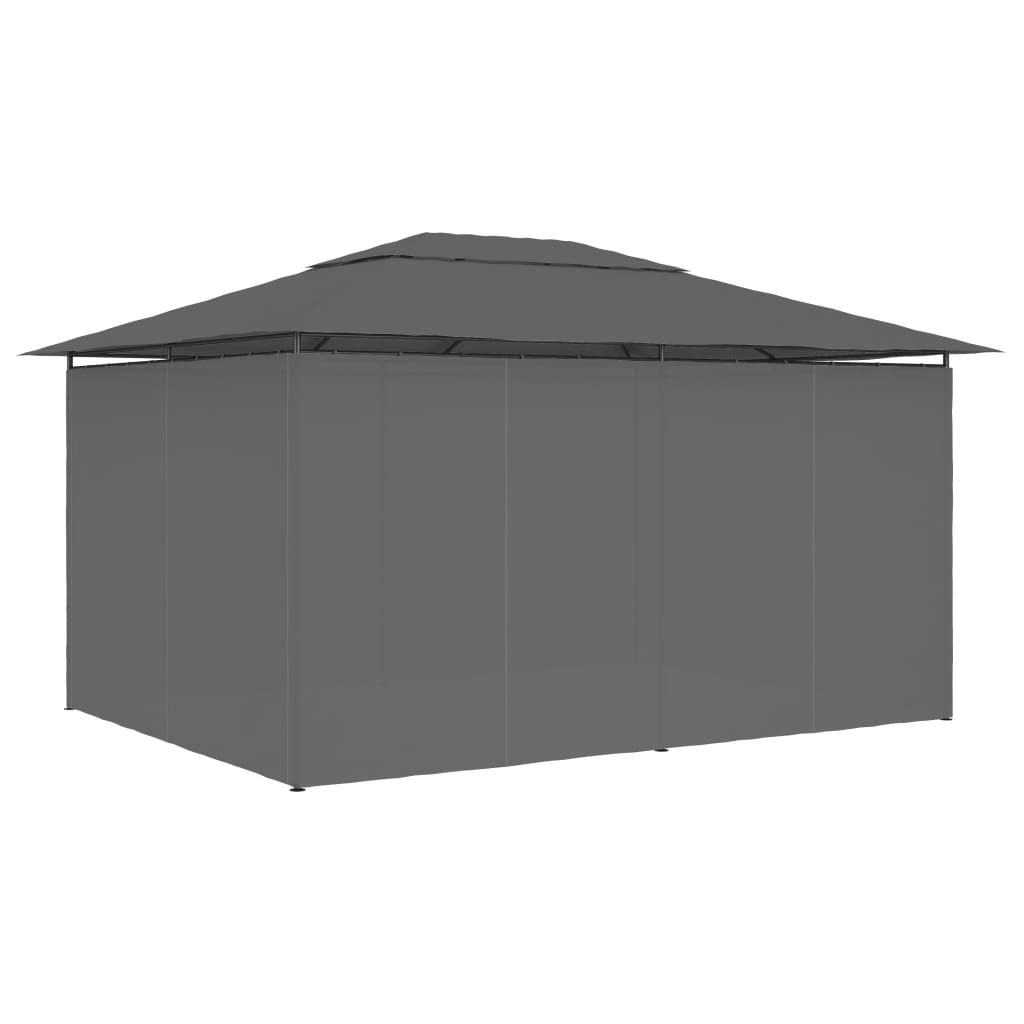 Tonnelle de jardin avec rideaux 4 x 3 m Anthracite