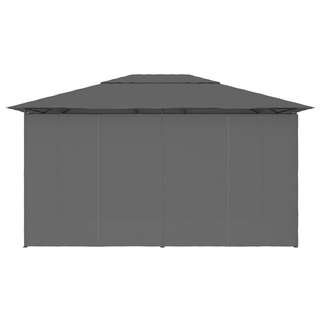 Tonnelle de jardin avec rideaux 4 x 3 m Anthracite