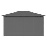 Tonnelle de jardin avec rideaux 4 x 3 m Anthracite