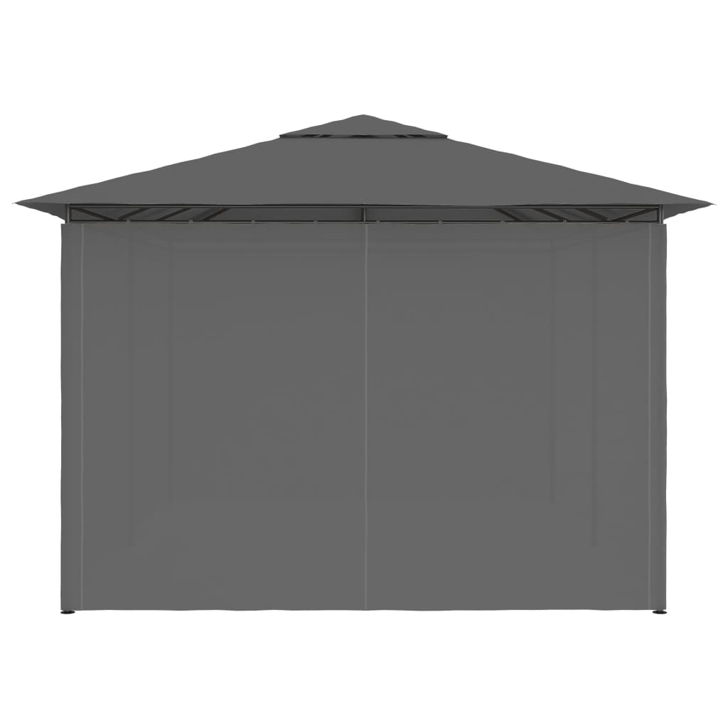 Tonnelle de jardin avec rideaux 4 x 3 m Anthracite