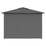 Tonnelle de jardin avec rideaux 4 x 3 m Anthracite