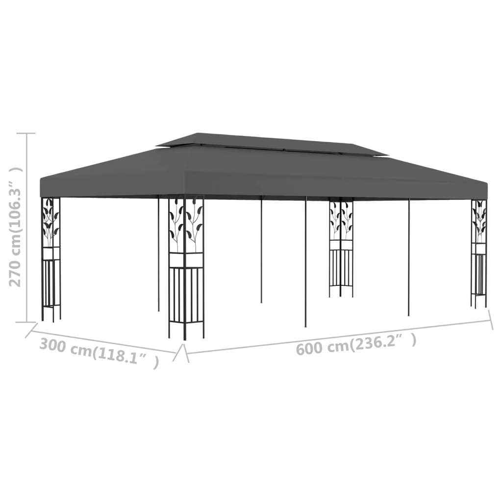 Belvedere 3x6 m Anthrazit