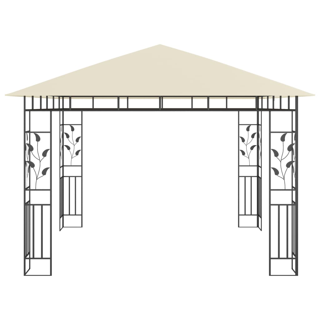 Belvédère avec moustiquaire 3x3x2,73 m Crème 180 g/m²