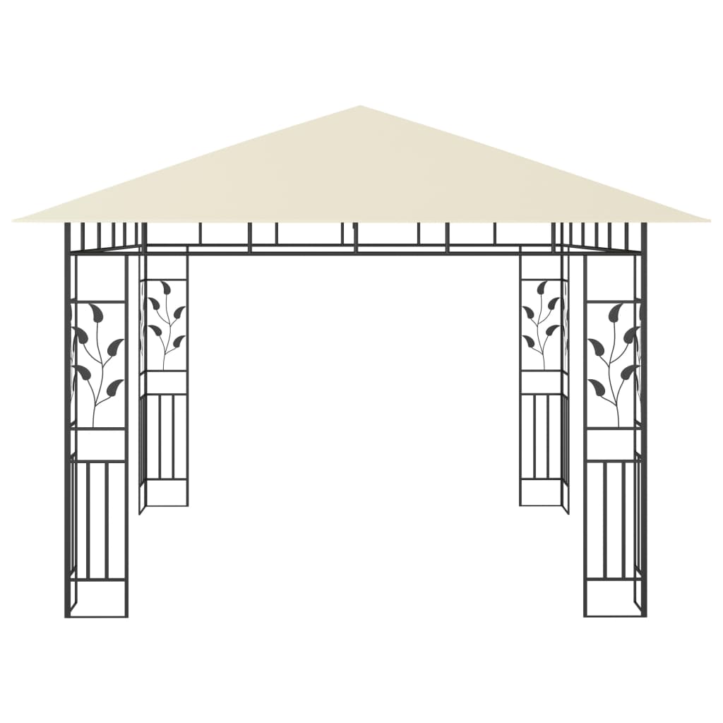 Belvédère avec moustiquaire 3x3x2,73 m Crème 180 g/m²