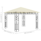 Belvédère avec moustiquaire 3x3x2,73 m Crème 180 g/m²