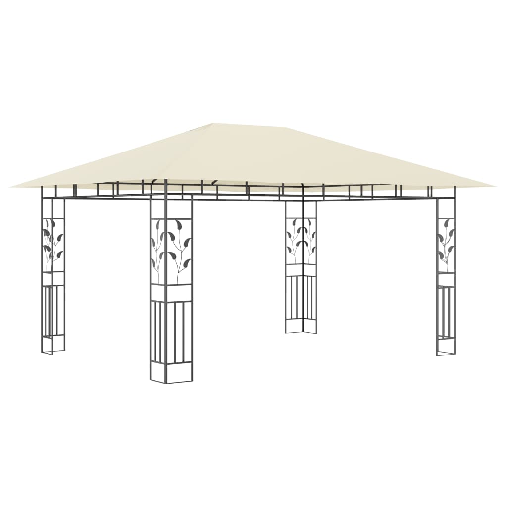 Gazebo with mosquito net 4x3x2.73 m Cream 180 g/m²