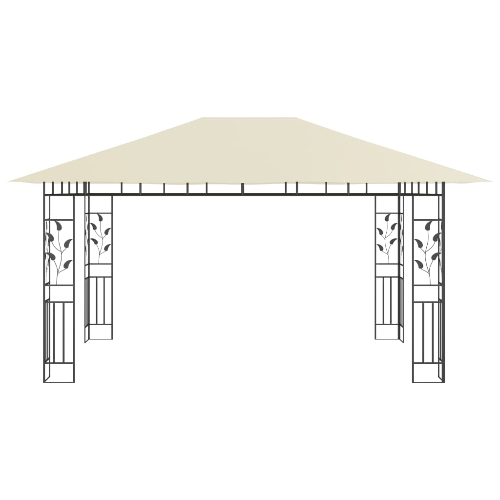 Pavillon mit Moskitonetz 4x3x2,73 m Creme 180 g/m²