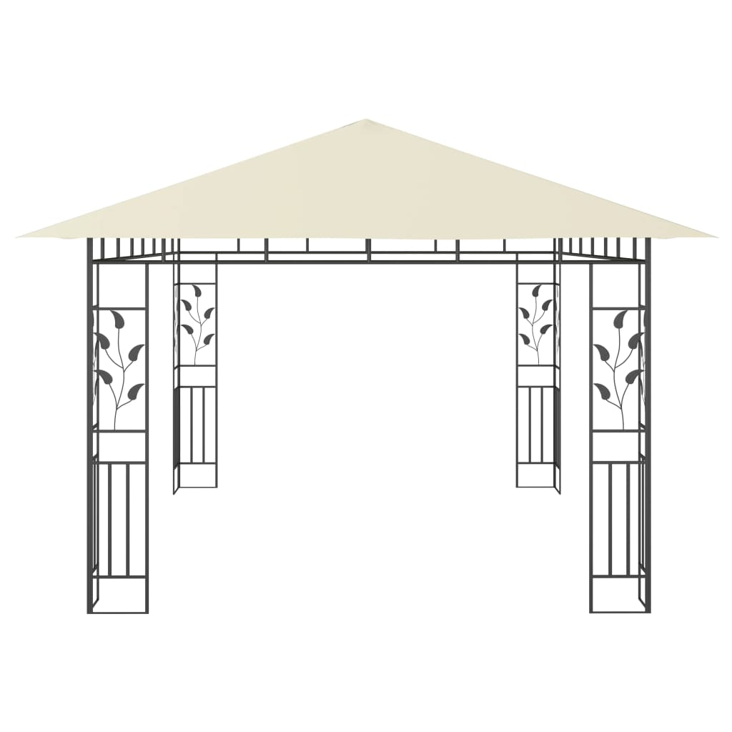 Belvédère avec moustiquaire 4x3x2,73 m Crème 180 g/m²