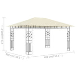 Pavillon mit Moskitonetz 4x3x2,73 m Creme 180 g/m²