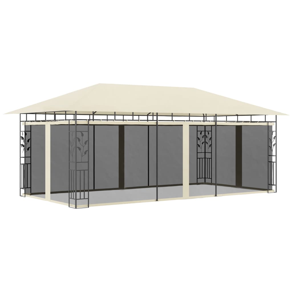 Belvédère avec moustiquaire 6x3x2,73 m Crème