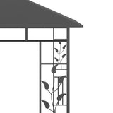 Pavillon mit Moskitonetz 3x3x2,73 m Anthrazit 180 g/m²