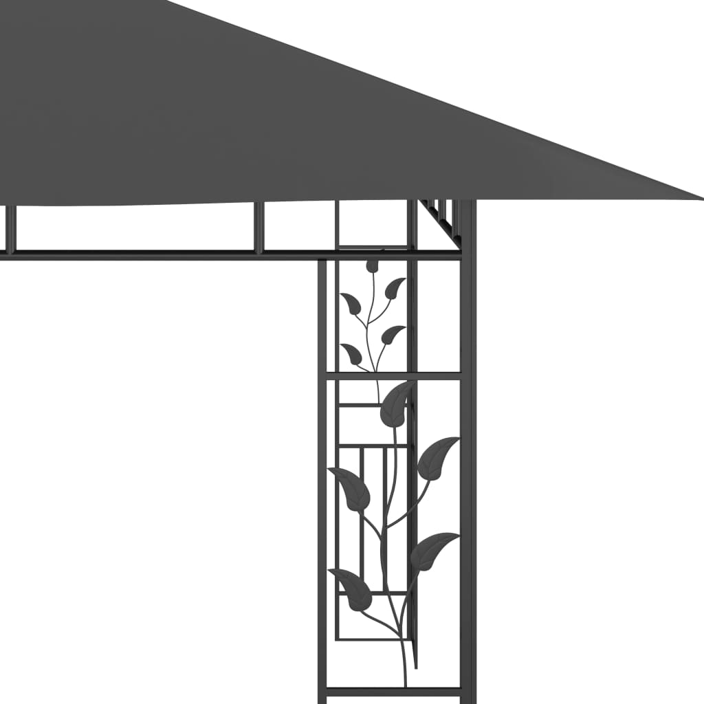 Belvédère avec moustiquaire 4x3x2,73 m Anthracite 180 g/m²