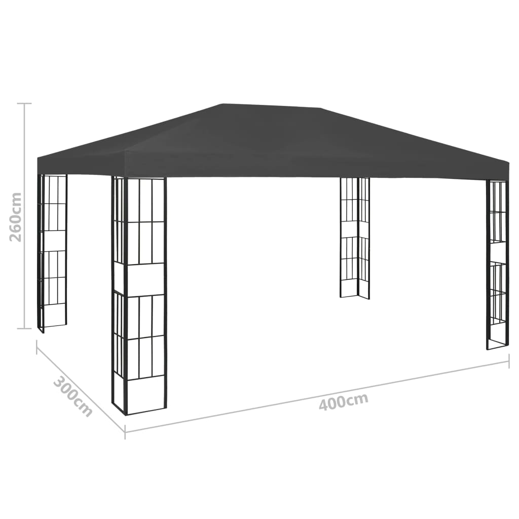 3x4 m Anthracite Arbour