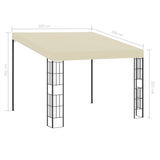 Wandpavillon 3x3 m, cremefarbener Stoff