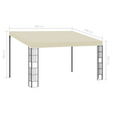 Wandpavillon 3x4 m, cremefarbener Stoff