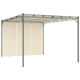 Garden gazebo with side curtain 4x3x2.25 m Cream